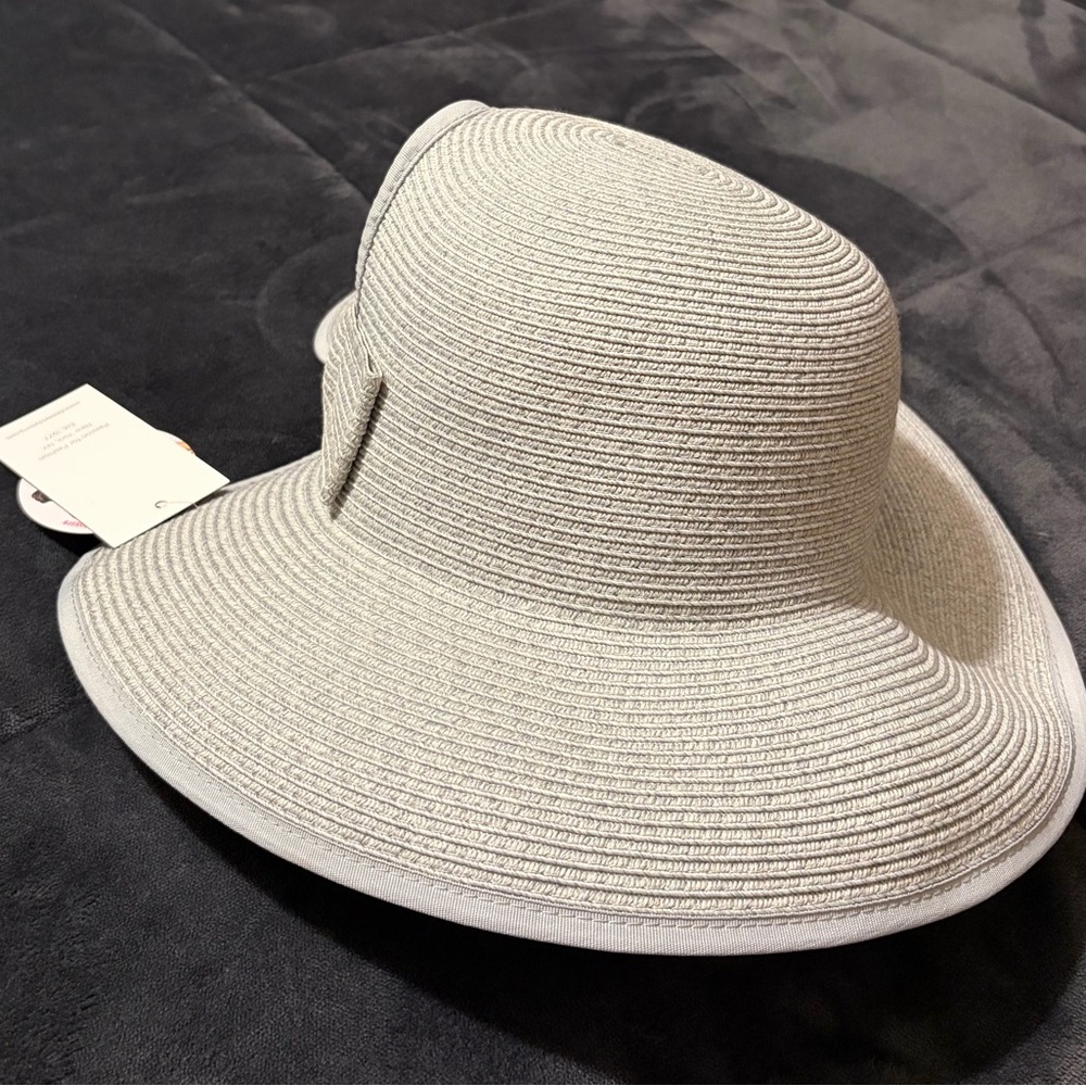 New David and Young Messy Bun grey Sun Hat